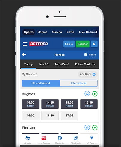 Betfred mobile app account